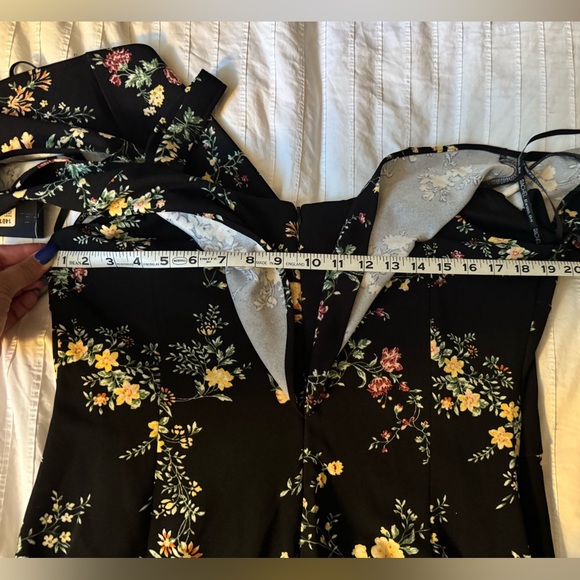NWT Sz 14 RACHEL Rachel Roy Marcella Cold Shoulder Midi Dress in black floral 🔥 - Picture 5 of 5